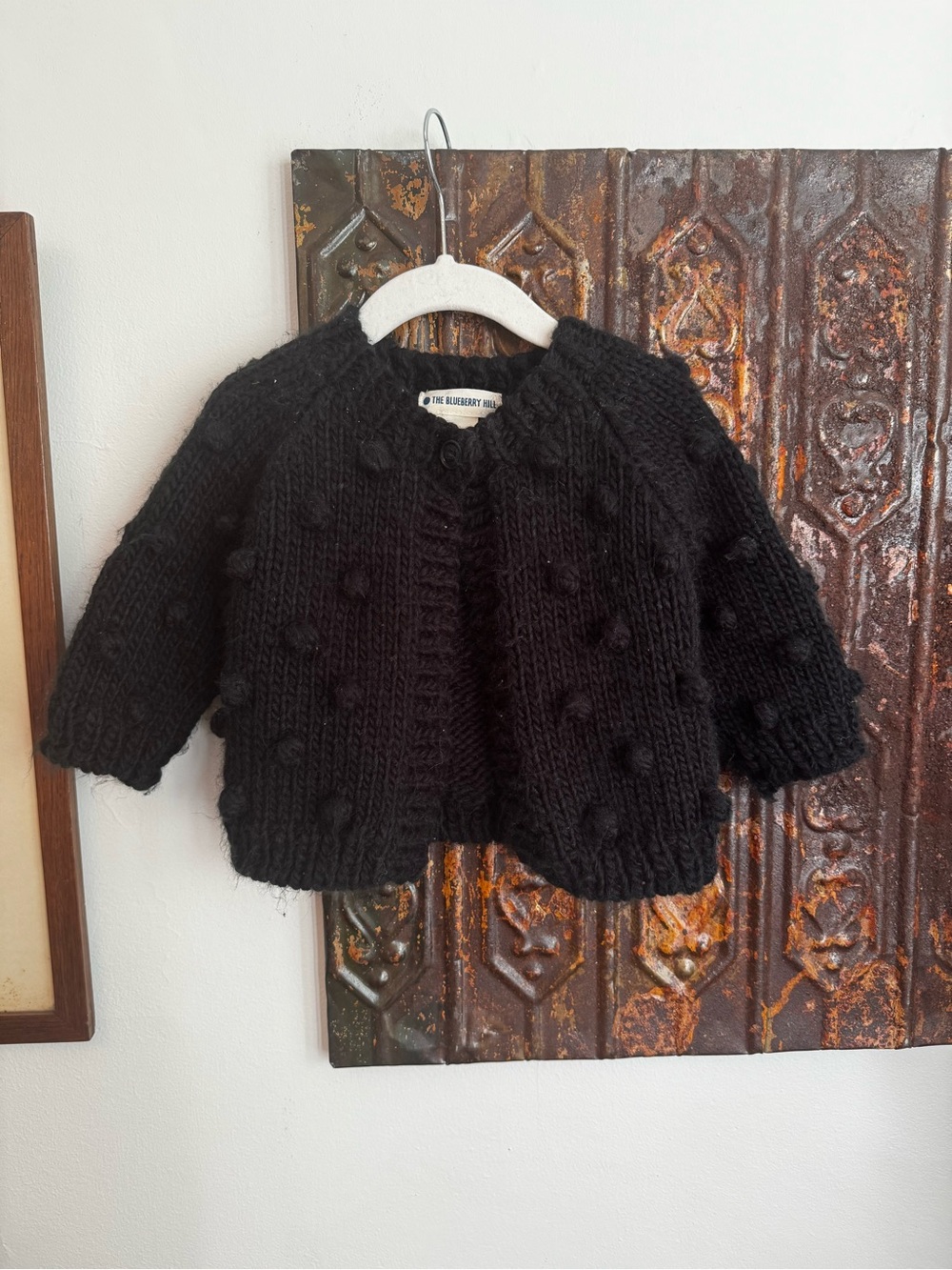 THe Blueberry Hill Popcorn Cardigan in Black